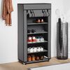 vidaXL Shoe Cabinet with Cover Grey 58x28x106 cm Fabric