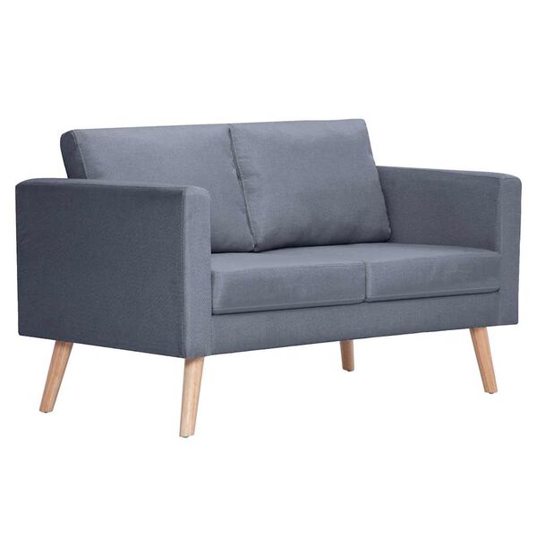 vidaXL Sofa 2-Seater Fabric Dark Grey