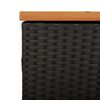 vidaXL Garden Storage Box Black 220x50x54 cm Poly Rattan Acacia Wood