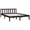 vidaXL Bed Frame without Mattress Black Solid Wood Pine King Size