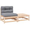 vidaXL 2 Piece Garden Lounge Set with Cushions Solid Wood Pine