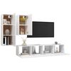 vidaXL 4 Piece TV Cabinet Set White Engineered Wood