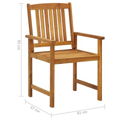 vidaXL Garden Chairs with Cushions 2 pcs Solid Acacia Wood