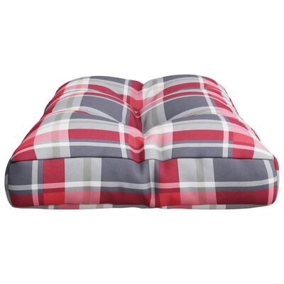 vidaXL Pallet Cushion Red Check Pattern 70x40x12 cm Fabric