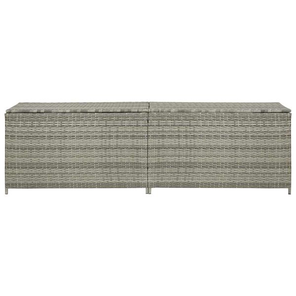 vidaXL Garden Storage Box Poly Rattan 200x50x60 cm Grey