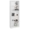 vidaXL 5-Tier Book Cabinet High Gloss White 60x24x175 cm Engineered Wood