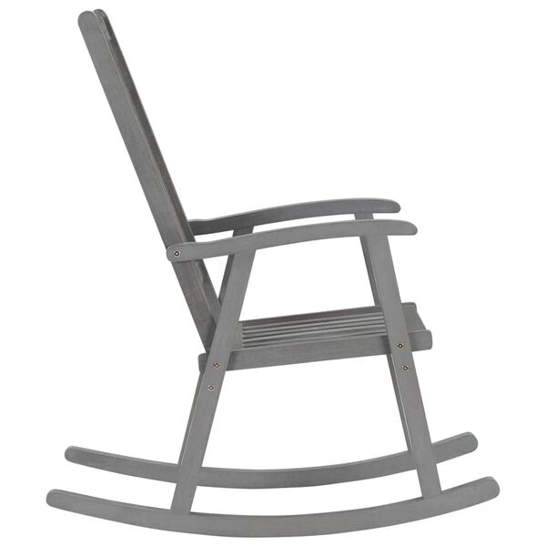 vidaXL Rocking Chair with Cushions Grey Solid Acacia Wood