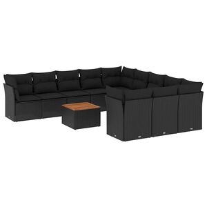 vidaXL Garden Sofa Set | Black