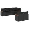 vidaXL 7 Piece Garden Sofa Set with Cushions Black Poly Rattan