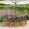 vidaXL Folding Garden Chairs 8 pcs Black Poly Rattan and Solid Wood