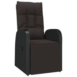vidaXL Armchair | Black | PE Rattan, Powder-Coated Steel, Polyester | One size