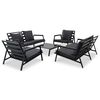 vidaXL 5 Piece Garden Lounge Set with Cushions Aluminium Dark Grey
