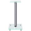 vidaXL Speaker Stands 2 pcs Silver Tempered Glass 1 Pillar Design