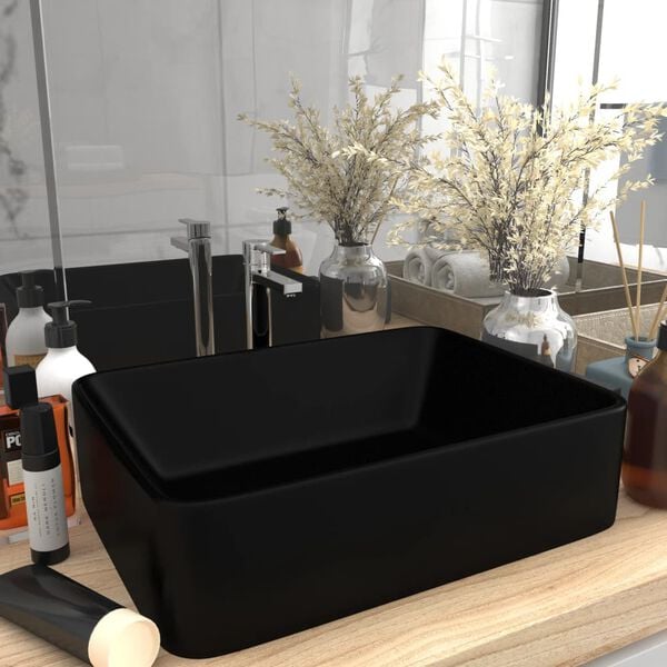 vidaXL Luxury Wash Basin Matt Black 41x30x12 cm Ceramic