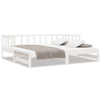 vidaXL Pull-out Day Bed without Mattress White 2x(90x200) cm