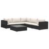 vidaXL 6 Piece Garden Lounge Set with Cushions Poly Rattan Black