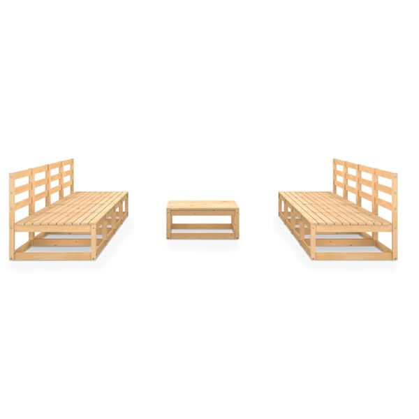 vidaXL 9 Piece Garden Lounge Set Solid Pinewood