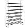 vidaXL Shoe Rack with 7 Shelves Metal and Plastic Black