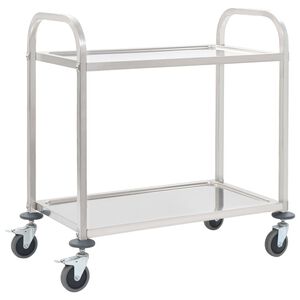 vidaXL 2-Tier Kitchen Trolley 95x45x83,5 cm Stainless Steel