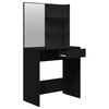 vidaXL Dressing Table Set Black 74.5x40x141 cm