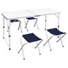vidaXL Foldable Camping Table Set with 4 Stools 120x60 cm