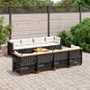 vidaXL 9 Piece Garden Sofa Set with Cushions Black Poly Rattan