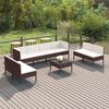 vidaXL 9 Piece Garden Lounge Set with Cushions Poly Rattan Brown