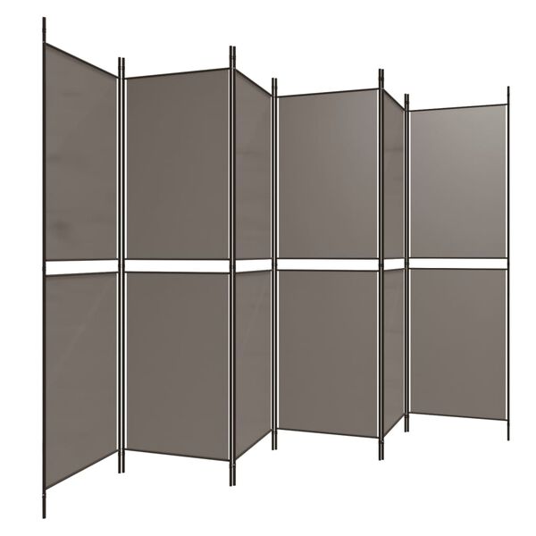 vidaXL 6-Panel Room Divider Anthracite 300x180 cm Fabric