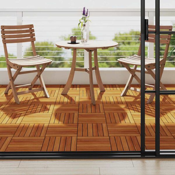 vidaXL 10 pcs Acacia Decking Tiles 30 x 30 cm Vertical Pattern
