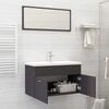 vidaXL 2 Piece Bathroom Furniture Set Grey Engineered Wood