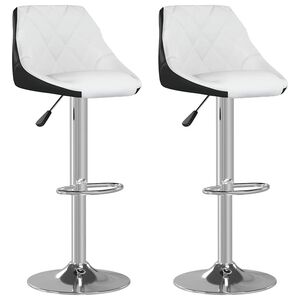 vidaXL Bar Stools 2 pcs White and Black Faux Leather