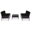 vidaXL 5 Piece Garden Sofa Set with Cushions Poly Rattan Black