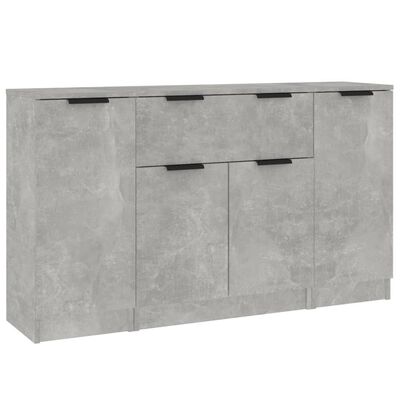 vidaXL Sideboards 3 pcs Concrete Grey Engineered Wood
