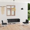 vidaXL 5 Piece Garden Lounge Set with Cushions Solid Pinewood