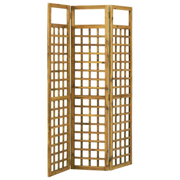 vidaXL 3-Panel Room Divider/Trellis Solid Acacia Wood 120x170 cm