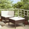 vidaXL 2 Piece Garden Lounge Set with Cushions Poly Rattan Brown