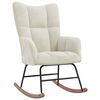vidaXL Rocking Chair with a Stool Cream White Velvet
