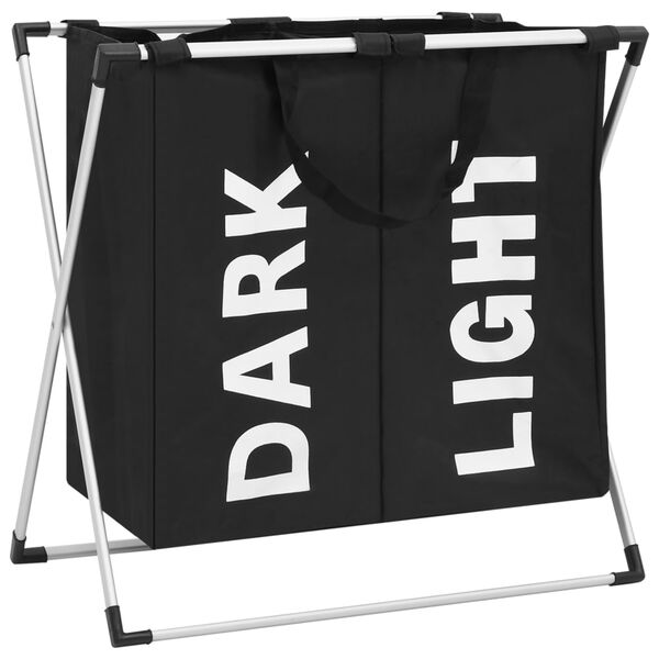 vidaXL 2-Section Laundry Sorter Black