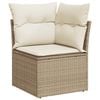 vidaXL 3 Piece Garden Sofa Set with Cushions Beige Poly Rattan