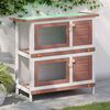 vidaXL Outdoor Rabbit Hutch 4 Doors Brown Wood