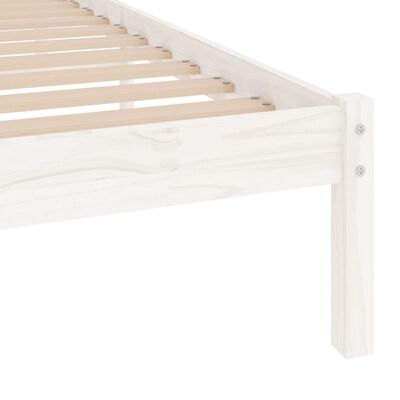 vidaXL Bed Frame without Mattress White Solid Wood 90x200 cm