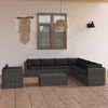 vidaXL 9 Piece Garden Lounge Set with Cushions Poly Rattan Grey