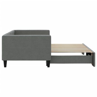 vidaXL Daybed with Trundle without Mattress Dark Grey 90x190 cm