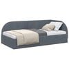 vidaXL Corner Bed Frame Dark Grey 90 x 200 cm Velvet