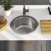 vidaXL Kitchen Sink with Strainer and Trap Stainless Steel