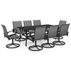 vidaXL 9 Piece Garden Dining Set Textilene and Steel