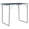 vidaXL Foldable Camping Table with Metal Frame 80x60 cm Grey