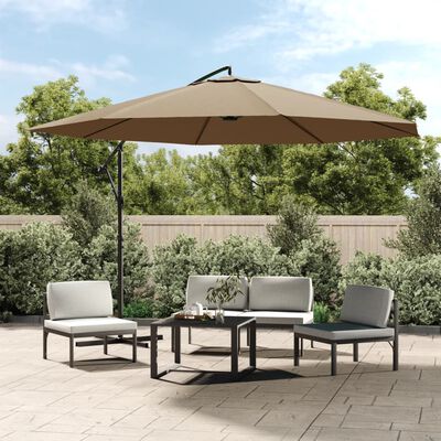 vidaXL Cantilever Umbrella with Aluminium Pole 350 cm Taupe