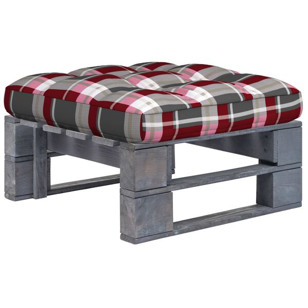 vidaXL Garden Pallet Ottoman Grey Impregnated Pinewood