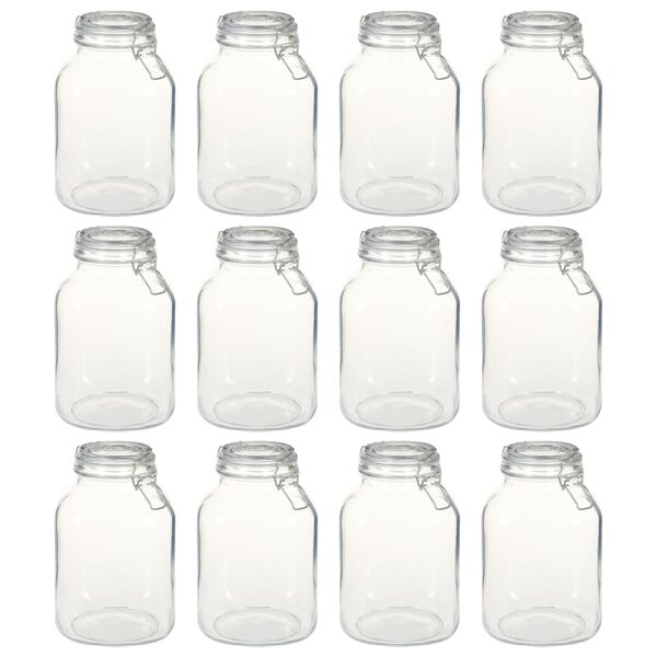 vidaXL Glass Jars with Lock 12 pcs 3 L